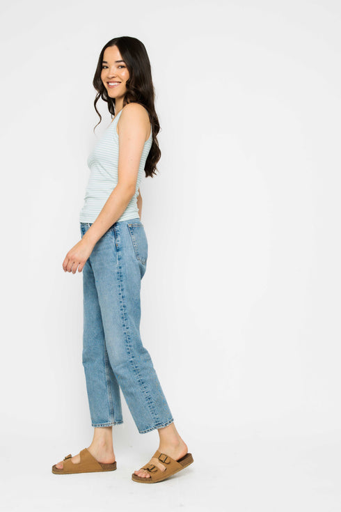 Joelle-Textured Vee Neck Tank